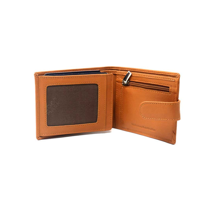Men's Wallet Genuine Leather Bifold Wallet - MNDN39 CHRY/TN