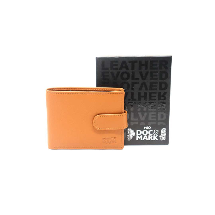 Men's Wallet Genuine Leather Bifold Wallet - MNDN39 CHRY/TN
