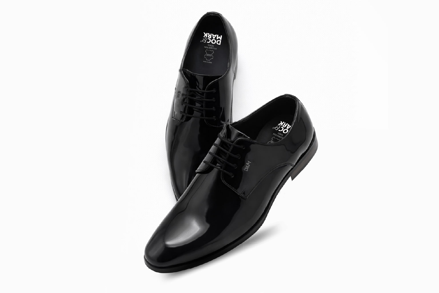 Full Grain Patent Leather Derby Shoes 902BK