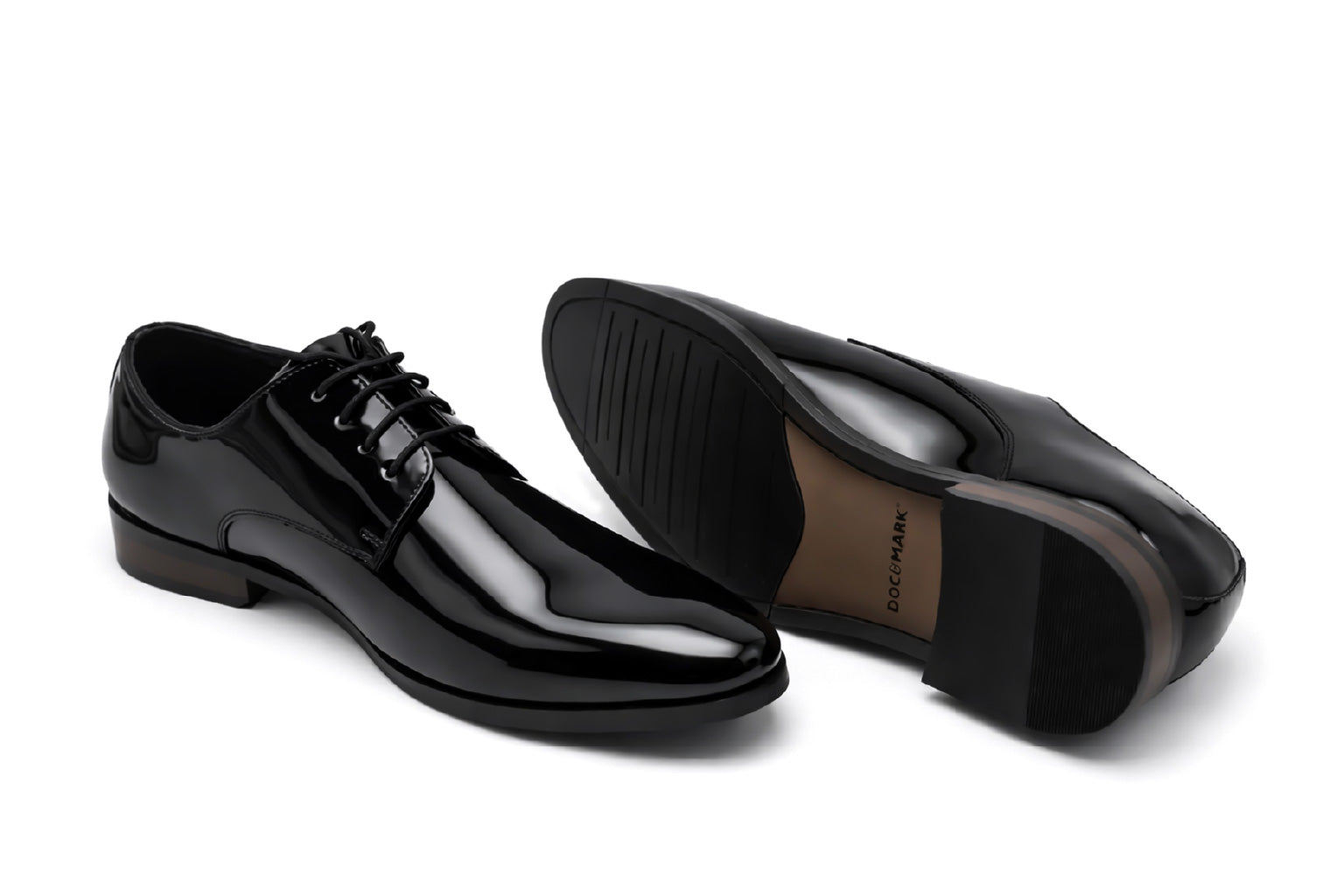 Full Grain Patent Leather Derby Shoes 902BK