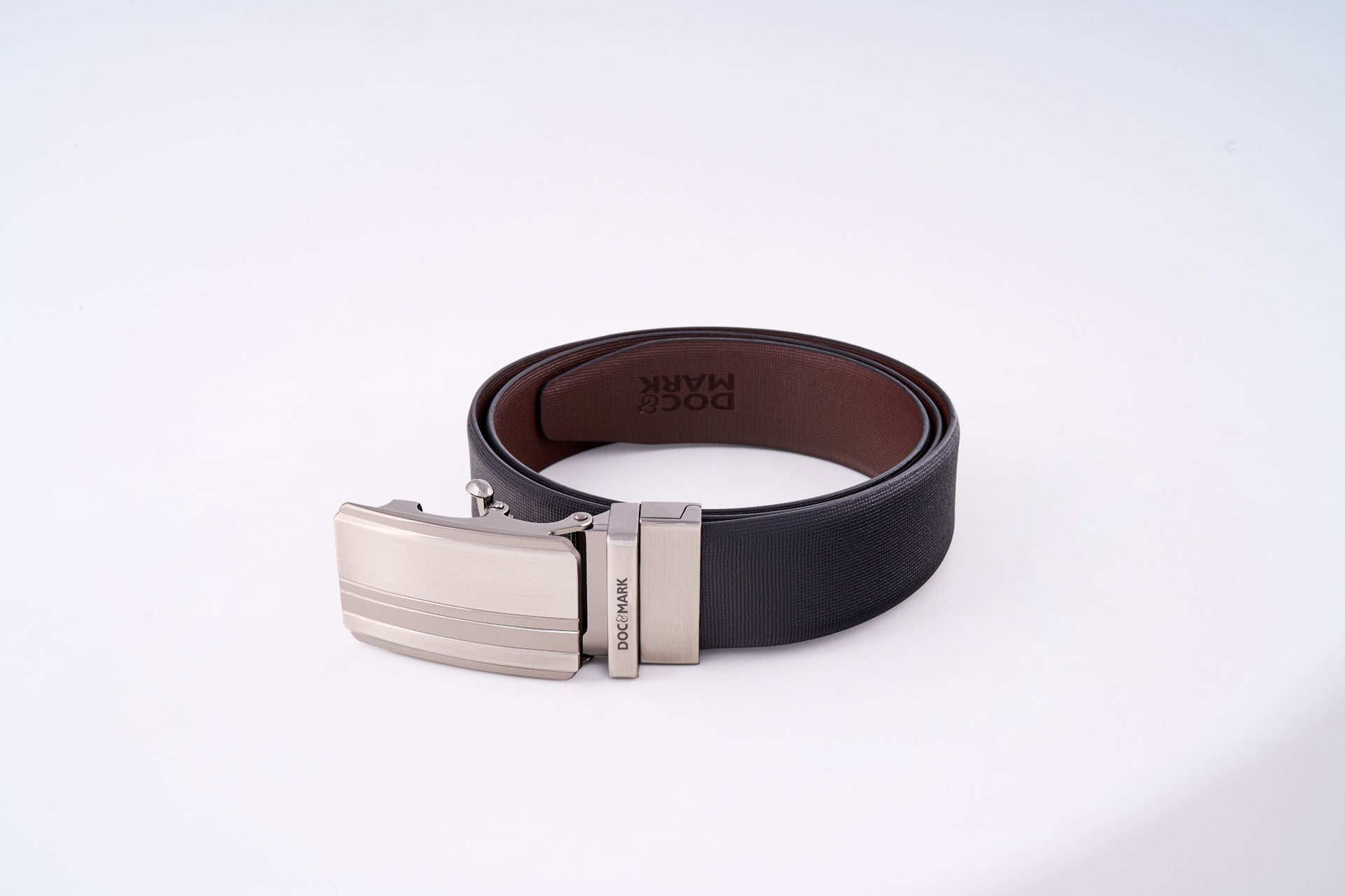 Premium Leather Men Auto Lock Turning Buckle Belt ALT77REV