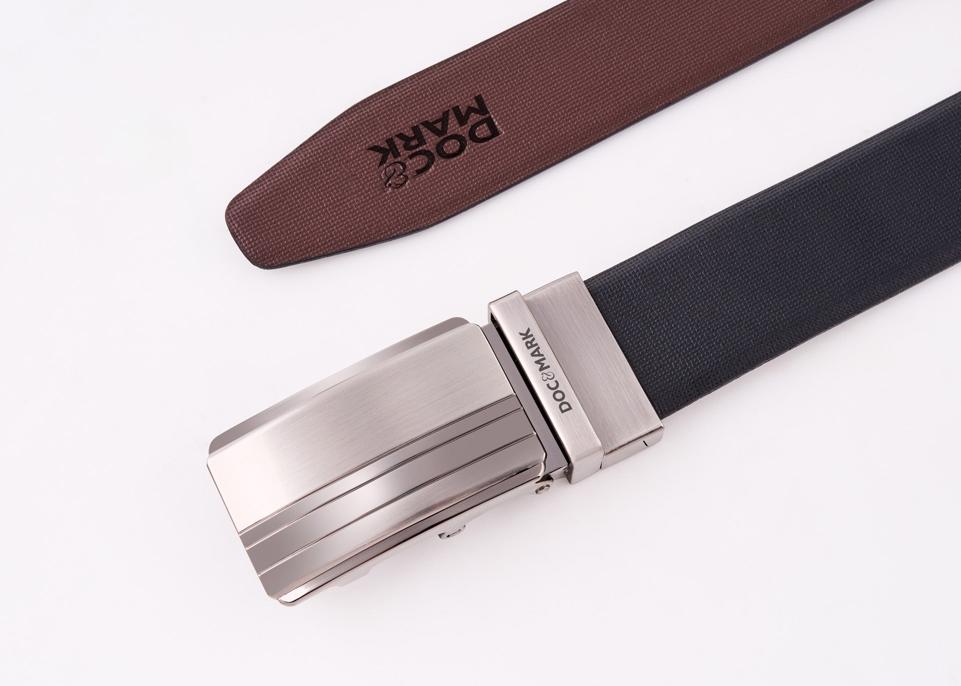 Premium Leather Men Auto Lock Turning Buckle Belt ALT77REV