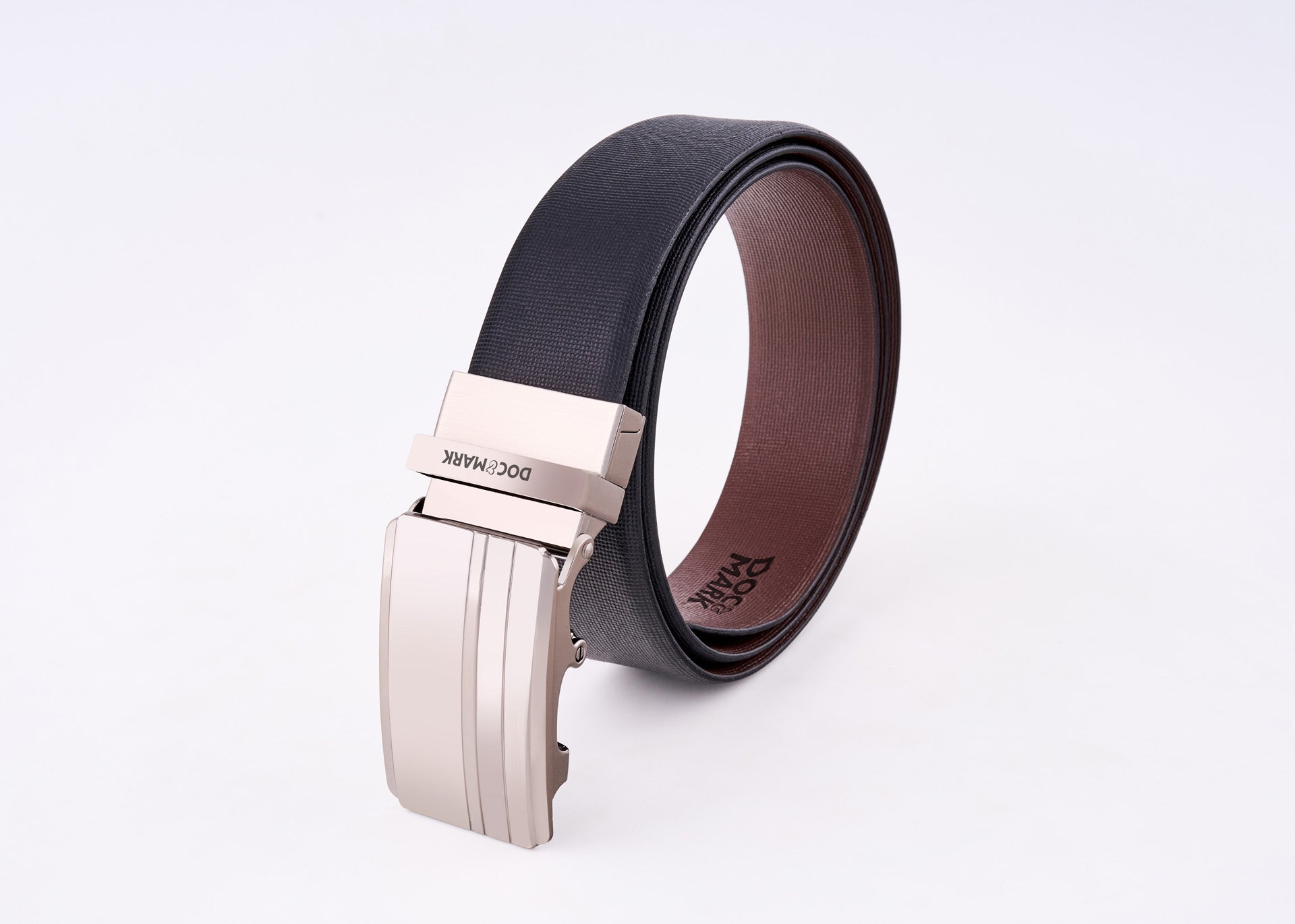 Premium Leather Men Auto Lock Turning Buckle Belt ALT77REV