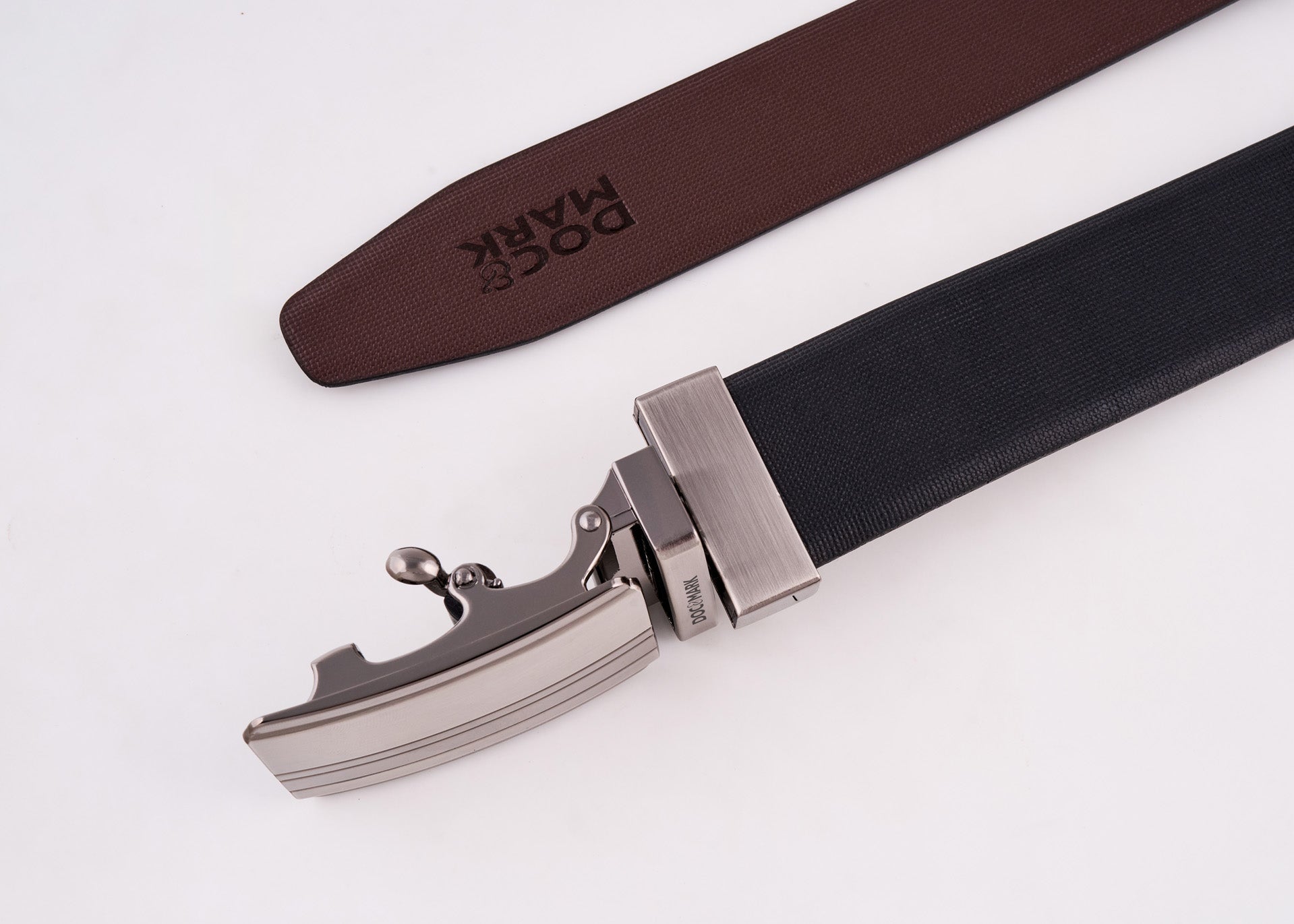 Premium Leather Men Auto Lock Turning Buckle Belt ALT77REV