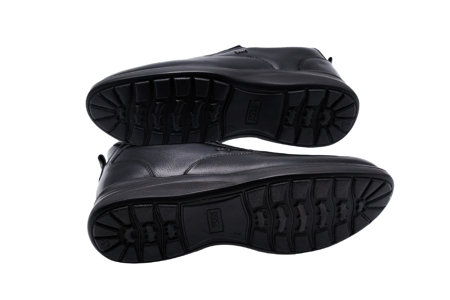 DOC&MARK® Full Grain Leather - The Ease Glide Slip-in Shoes 515BK.