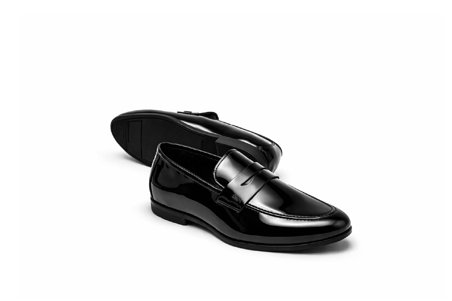 Full Grain Patent Leather Moccasin Shoes 901BK