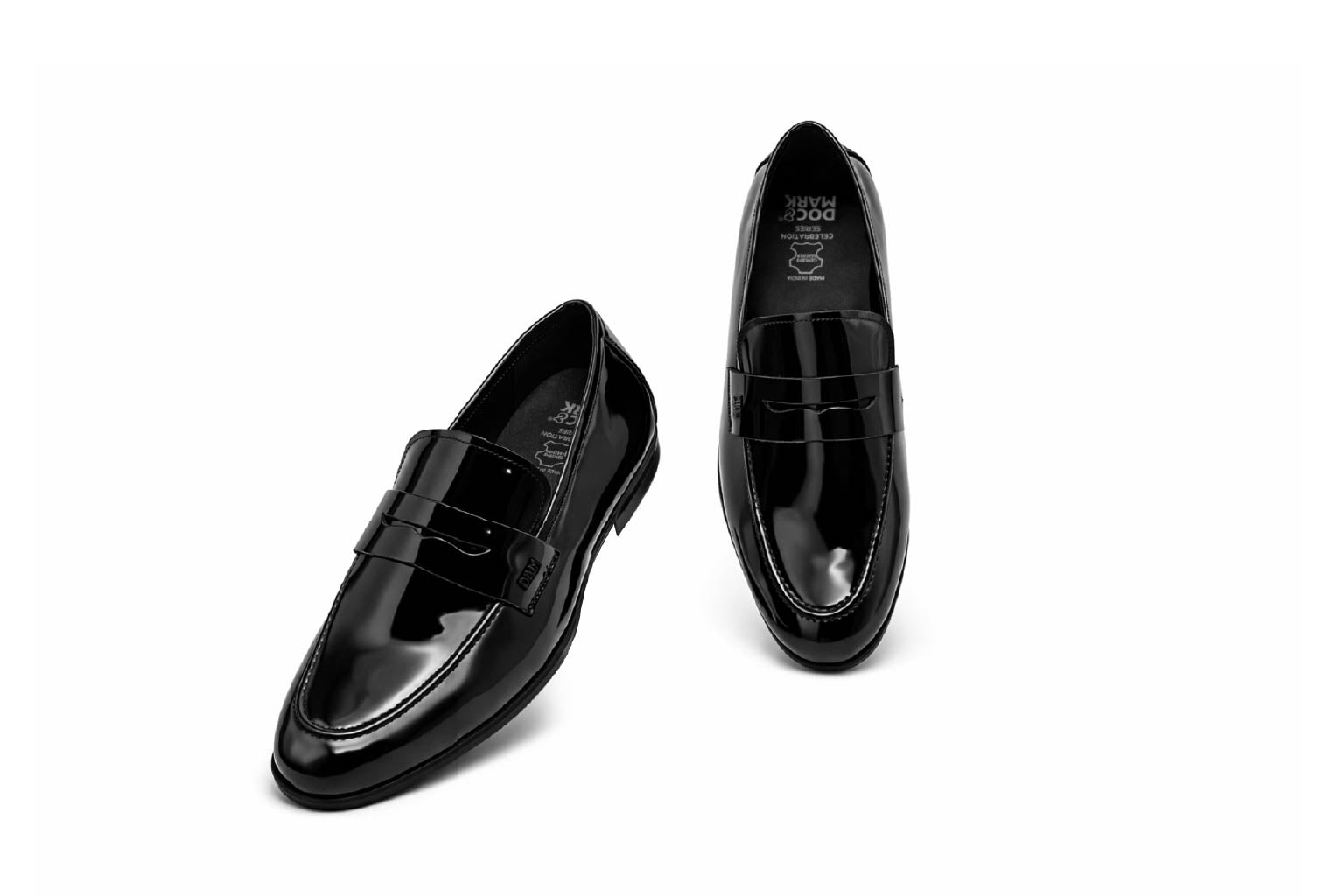 Full Grain Patent Leather Moccasin Shoes 901BK