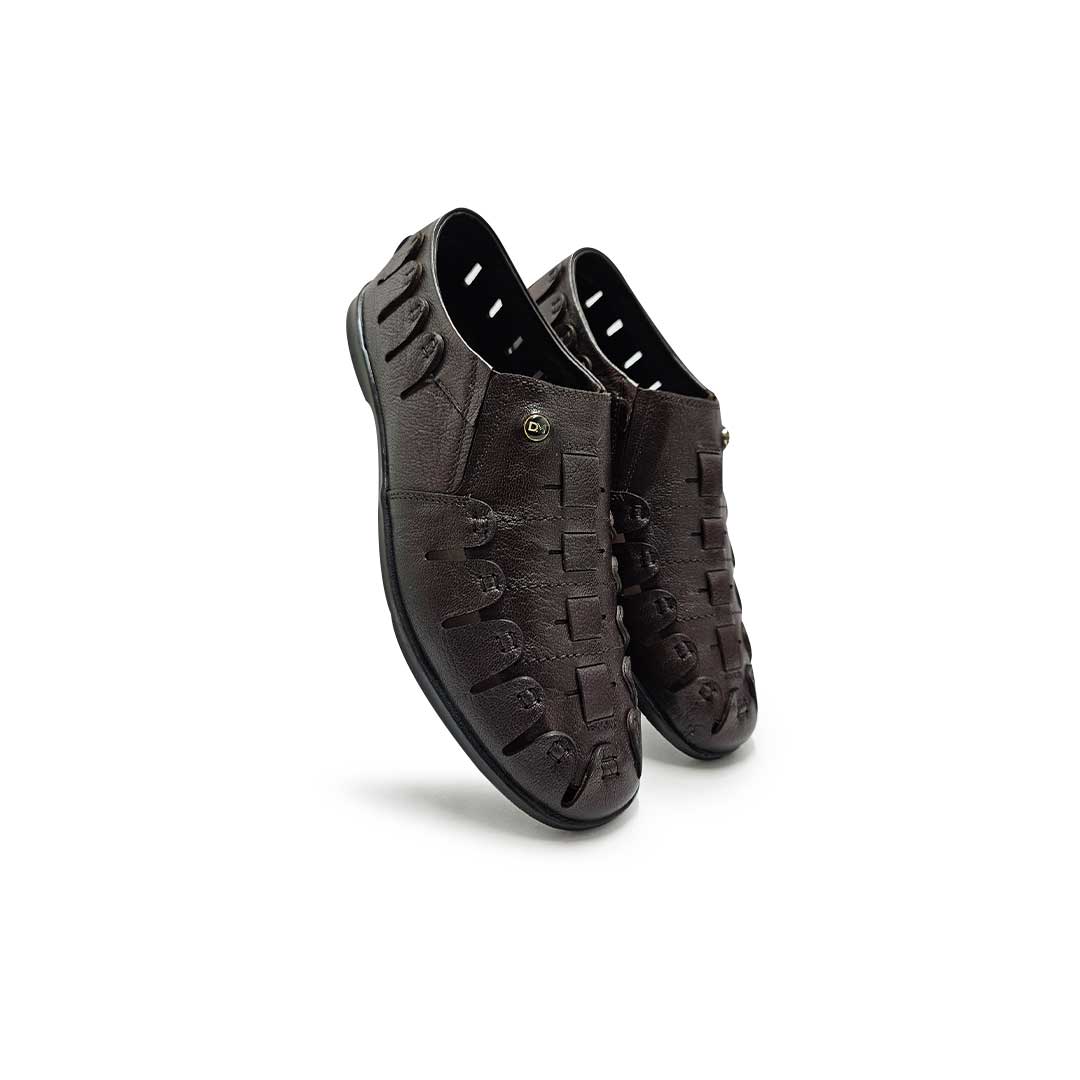 Men s Genuine Brown Leather Sandals Formal Sandals DOC MARK