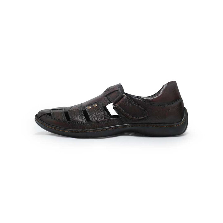Stylish Leather Sandals for Men - 1136BK/CHRY