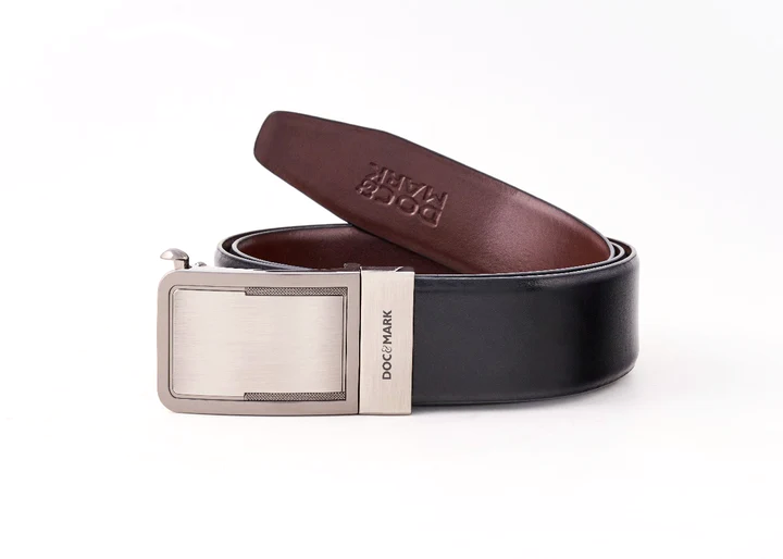 Premium Leather Men Auto Lock Turning Buckle Belt ALT67REV