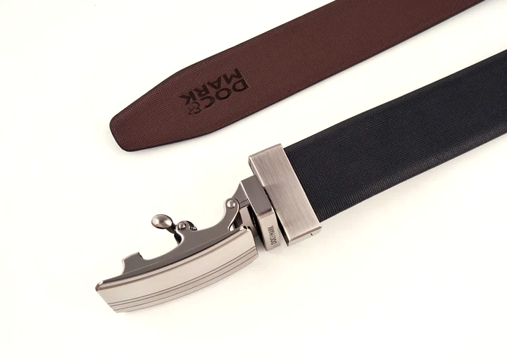 Premium Leather Men Auto Lock Turning Buckle Belt ALT77REV