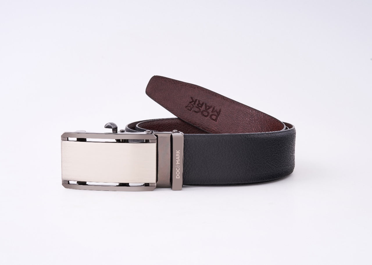 Auto Lock Reversible Leather Belt - AL110REV