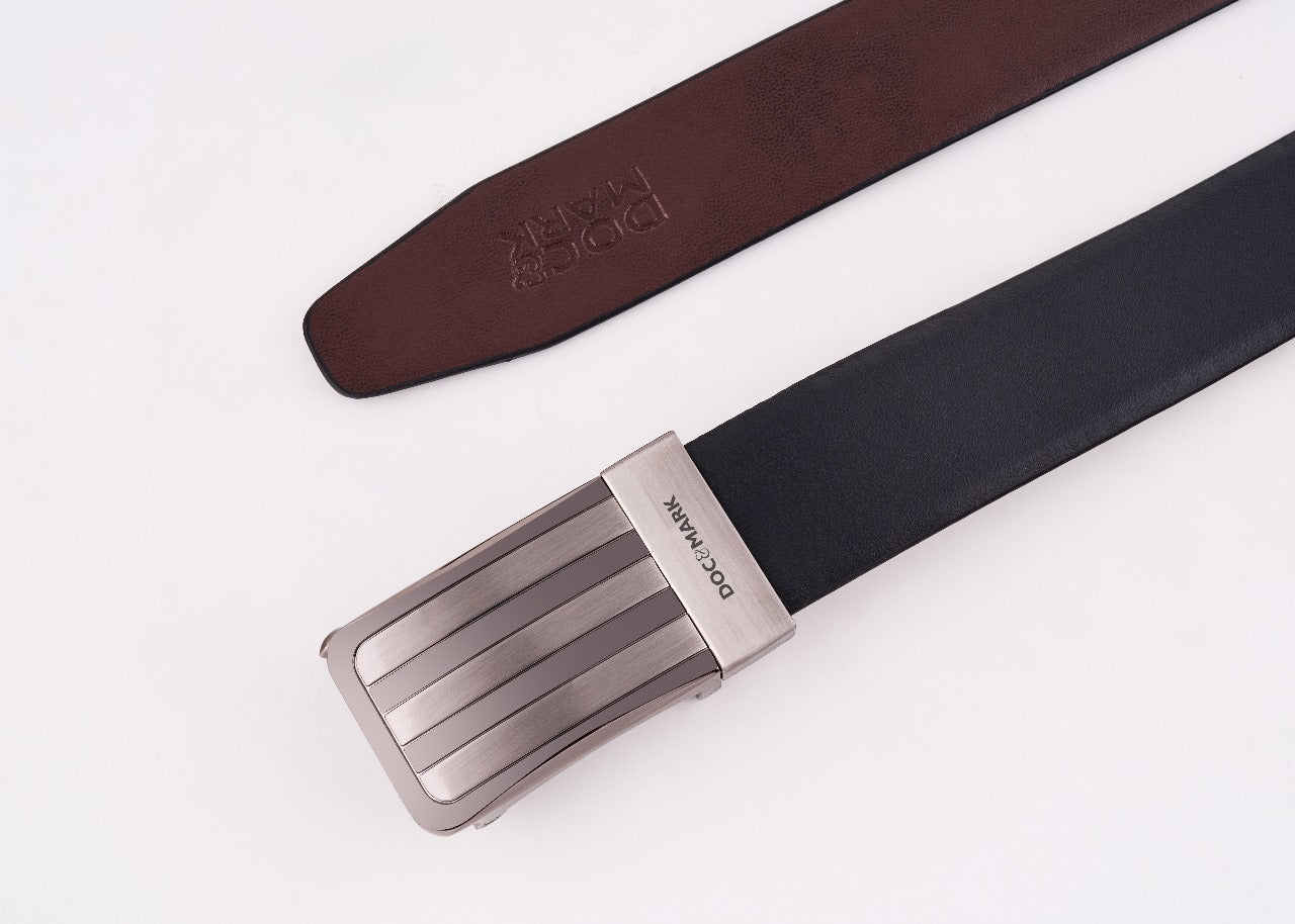 Premium Leather Men Auto Lock Turning Buckle Belt ALT67REV