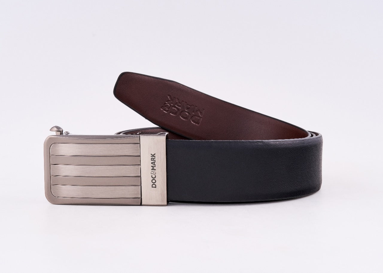 Premium Leather Men Auto Lock Turning Buckle Belt ALT67REV