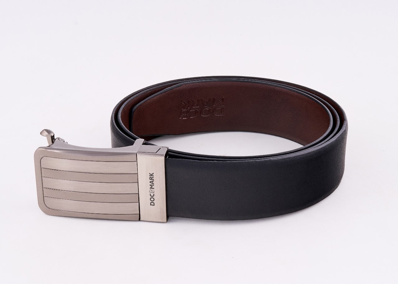 Premium Leather Men Auto Lock Turning Buckle Belt ALT67REV