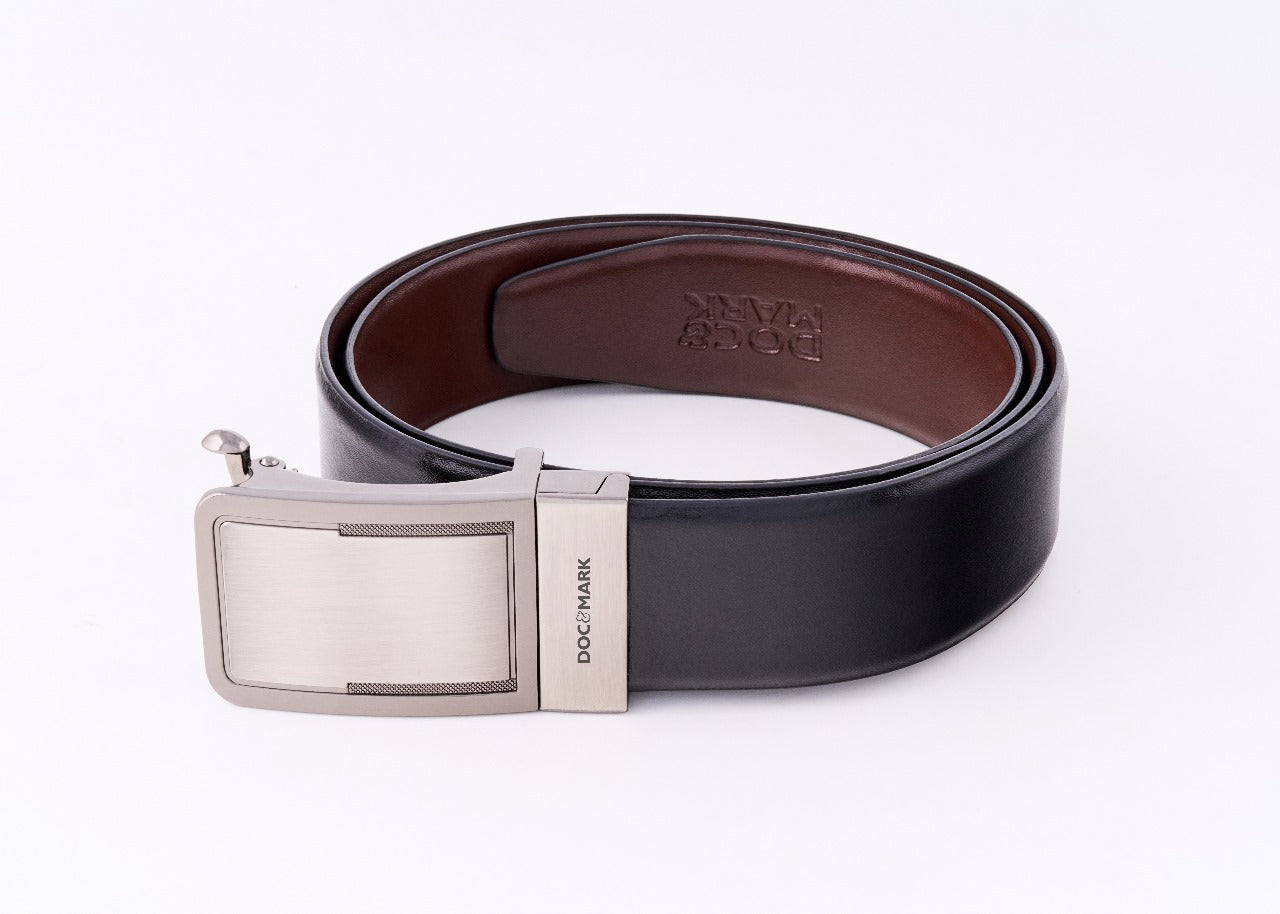Premium Leather Men Auto Lock Turning Buckle Belt ALT71REV