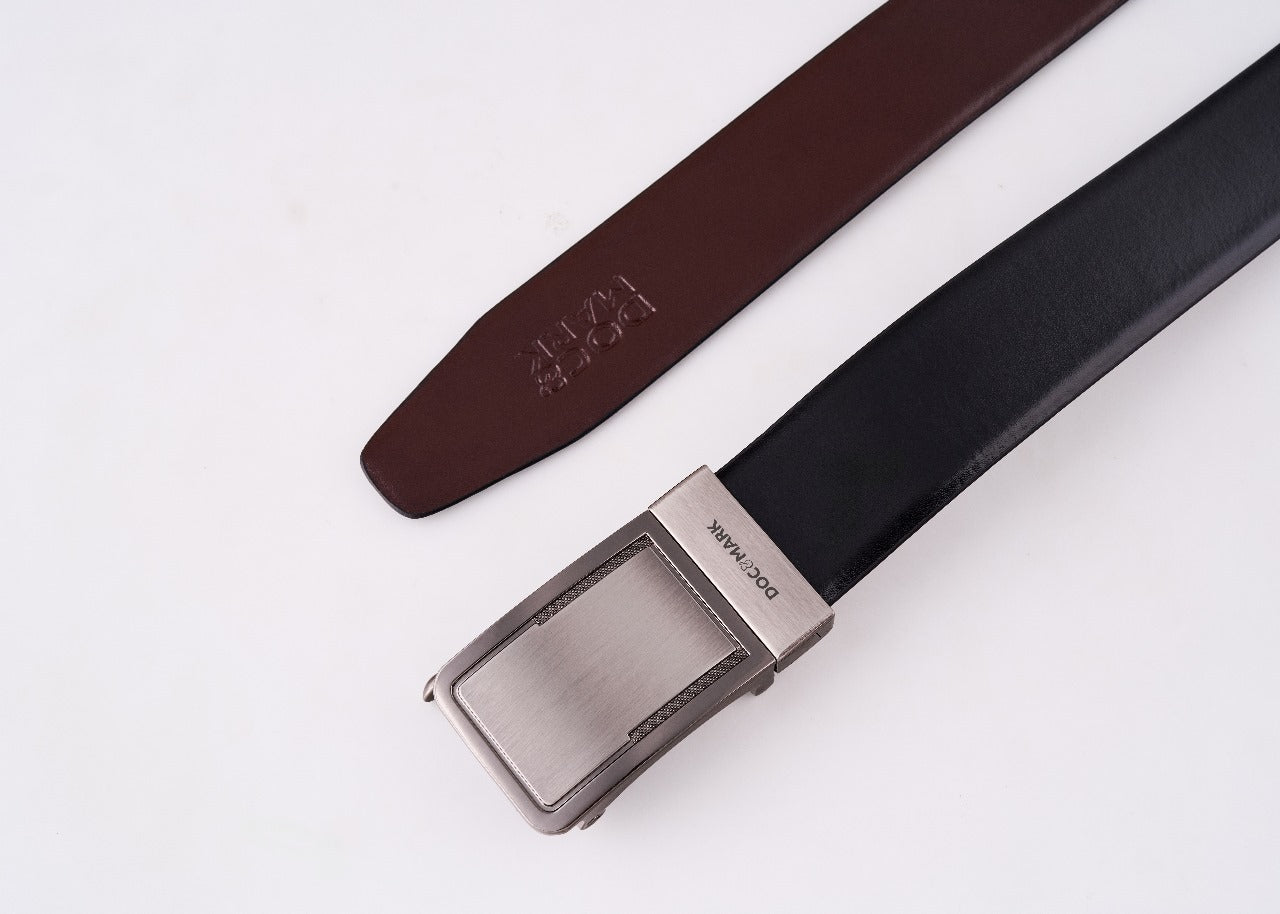 Premium Leather Men Auto Lock Turning Buckle Belt ALT71REV