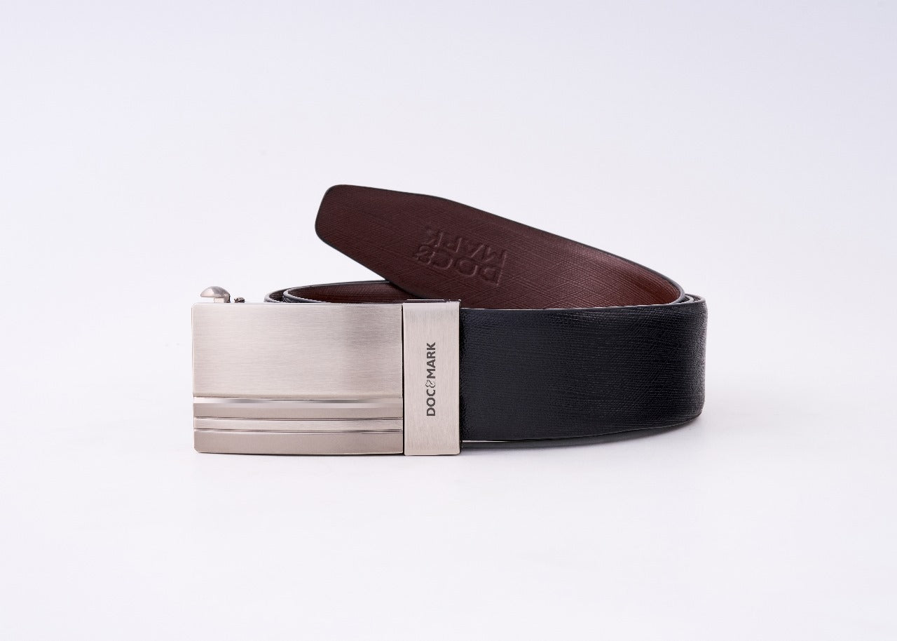 Premium Leather Men Auto Lock Turning Buckle Belt ALT74REV