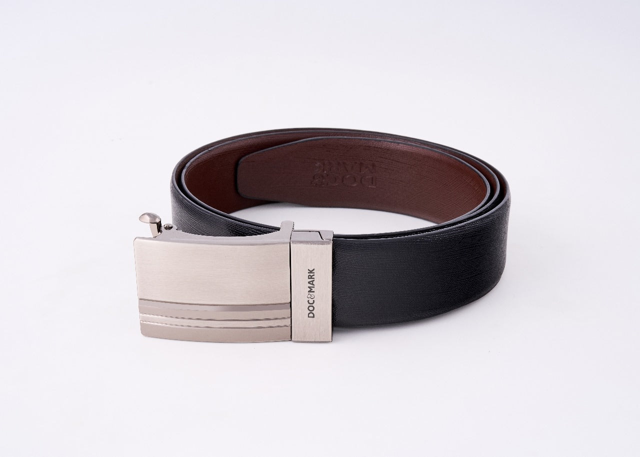 Premium Leather Men Auto Lock Turning Buckle Belt ALT74REV