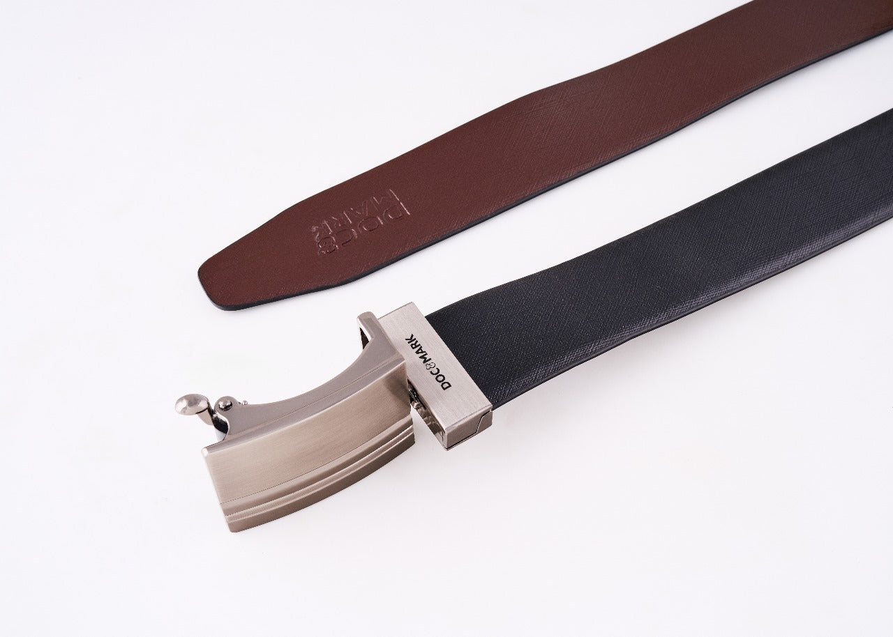 Premium Leather Men Auto Lock Turning Buckle Belt ALT74REV