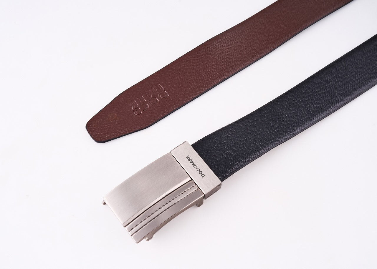 Premium Leather Men Auto Lock Turning Buckle Belt ALT74REV