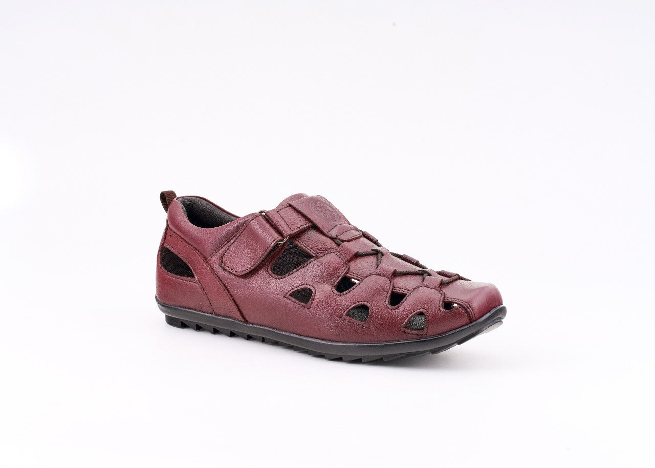 Premium Crafted Genuine Leather Roman Sandals - 1078CHRY & BK