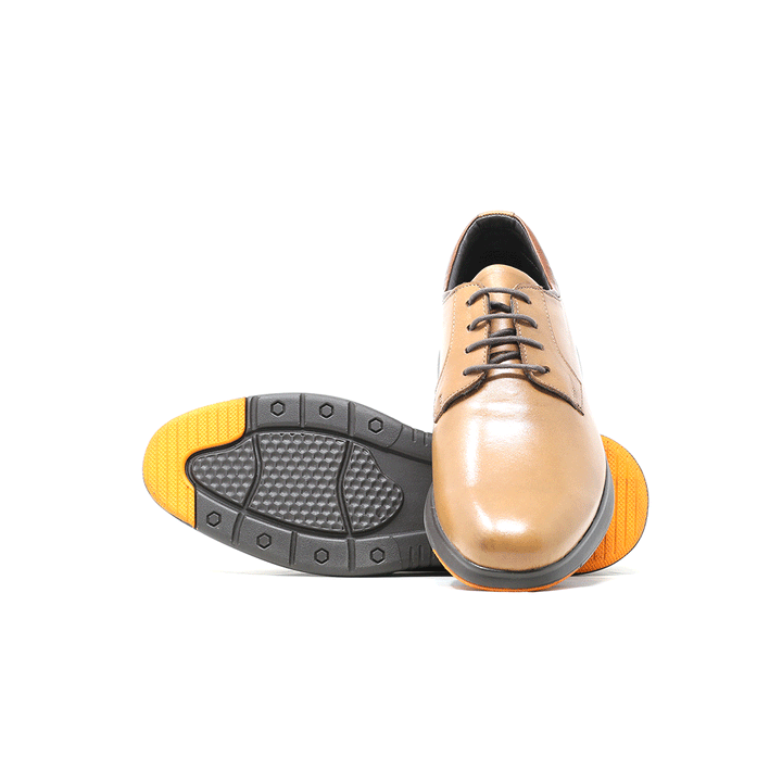 Laced Casual Leather Shoes For Men-922-TN/BK