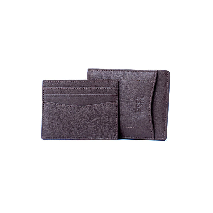 Full grain Distressed Leather Detachable Minimalist Card Case - MNDN55 BK/BN/CHRY/TN