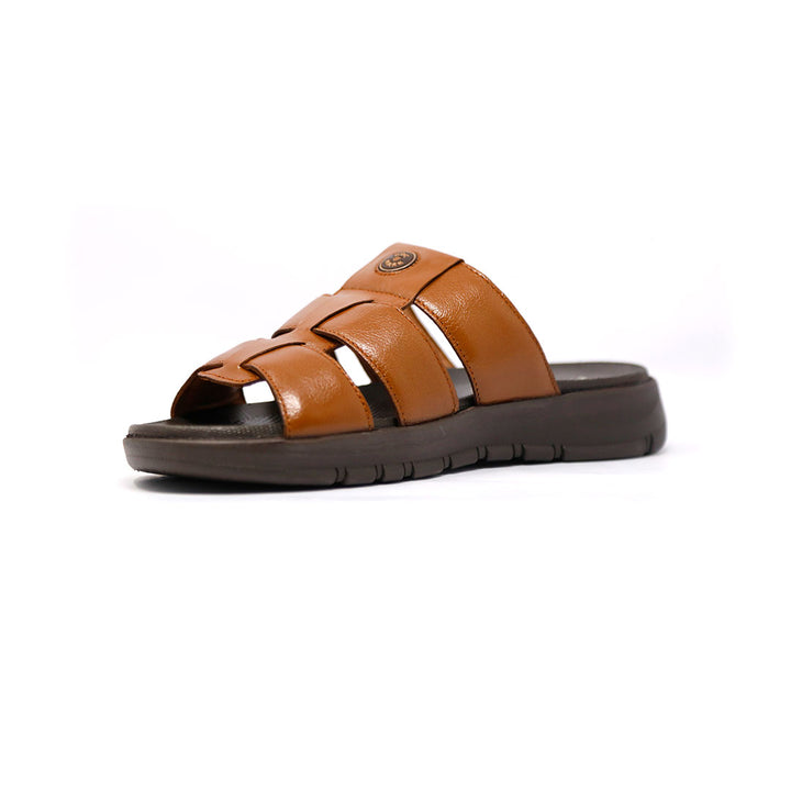 Men's Leather Slip on Sandal- 1131TN/CHRY
