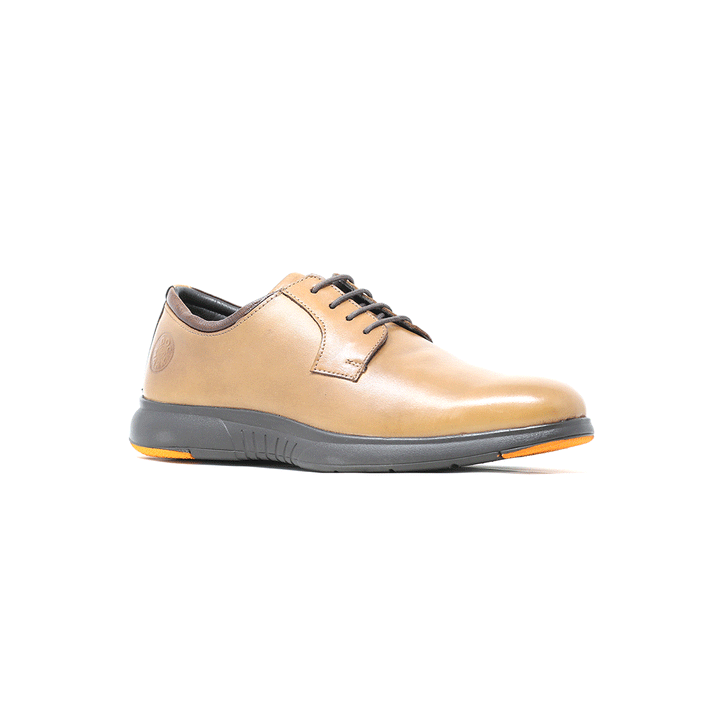 Laced Casual Leather Shoes For Men-922-TN/BK